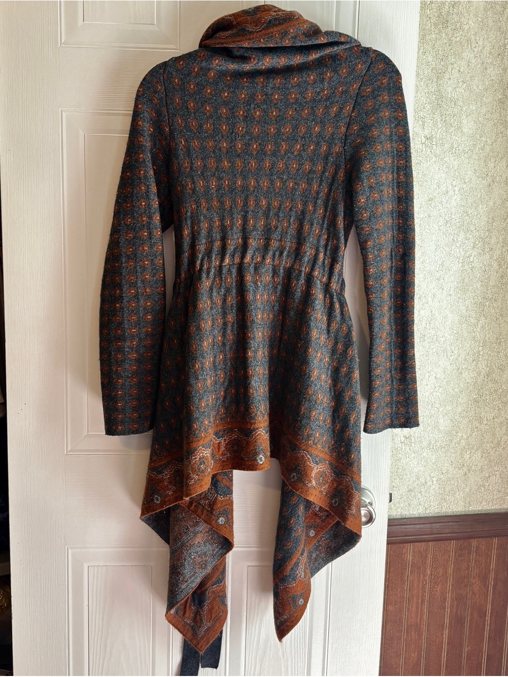Anthropologie Field Flower Cardigan L Angora Cashmere Belted Boho - Picture 6 of 6